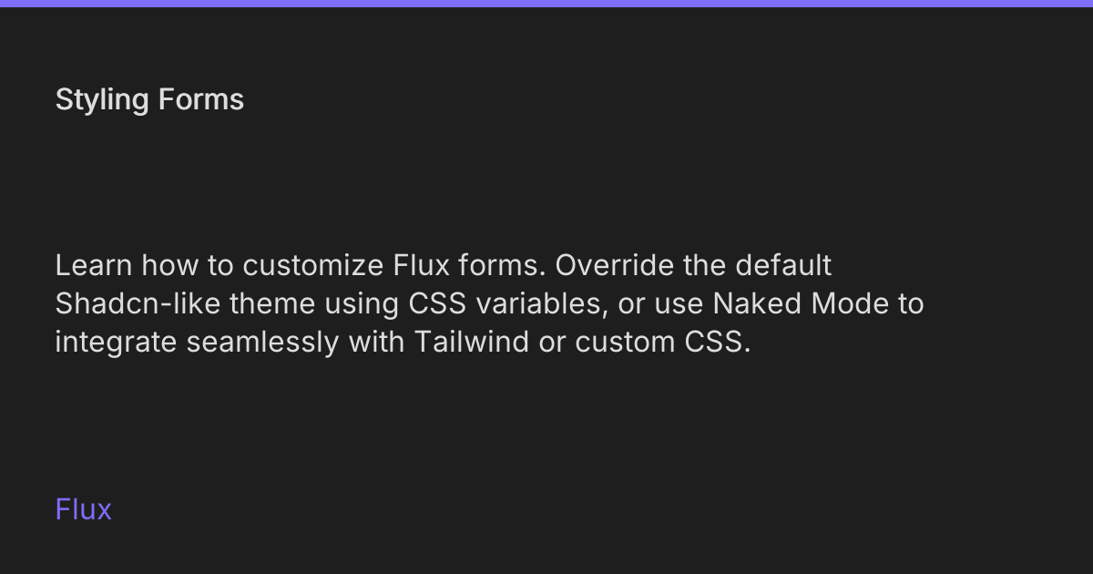 Styling Forms • Flux